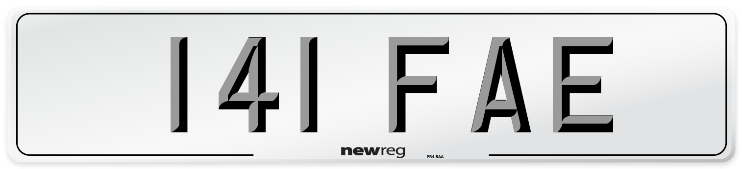 141 FAE Number Plate from New Reg